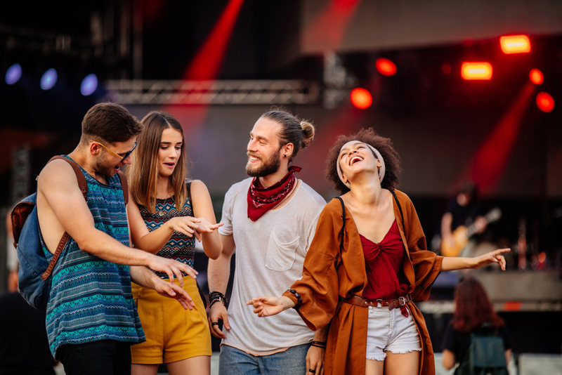 Friends at Music Festival